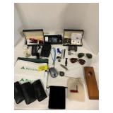 SUNGLASSES, SWISS ARMY POCKET KNIFE, OFFICE