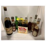 GROUP OF ANTIQUE SEALED SODA BOTTLES, KETCHUP