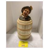 ANTIQUE WOODEN BRIGGS BARREL W/ FIGURE-HEAD