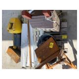 WOODEN Dï¿½COR HOUSE, GAS POWERED CHAINSAW IN CASE,