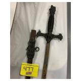 ALONSO MCCARTY MARKED ANTIQUE SWORD W/ SHEATH