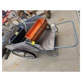 YARD CART AND (2) SPREADERS/FERTILIZERS