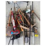 PALLET OF LONG HANDLE TOOLS