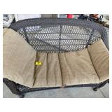 PLASTIC WICKER 2-PERSON BENCH