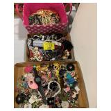 3 FLATS OF COSTUME JEWELRY OF ALL KINDS
