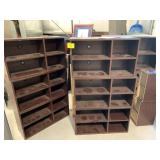 LARGE GROUP OF PRESSED WOOD CUBE SHELVING