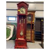 80' TALL RED WOOD STYLE GRANDFATHER CLOCK