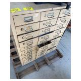 VINTAGE METAL PARTS CABINET FULL OF CONTENTS