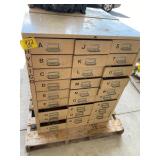 VINTAGE METAL PARTS CABINET FULL OF CONTENTS