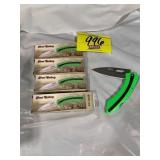 4 FROST CUTLERY GREEN HANDLE POCKET KNIVES