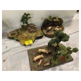 3 FARM ANIMAL & BEAVER DIORAMAS