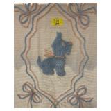 ANTIQUE CHENILLE SCOTTIE DOG BABY QUILT