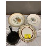 PORCELAIN BIRD PLATES, WATERFORD CRYSTAL