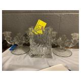 ROSENTHAL GERMANY CRYSTAL VASE, PAIR OF ANTIQUE