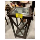 30' TALL GLASS & METAL PEDESTAL STAND