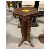 32' TALL CARVED WOOD PEDESTAL STAND