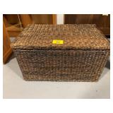 WICKER TRUNK TRUNK W/ CONTENTS