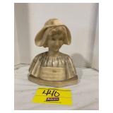 6' TALL CARVED ALABASTER LADY BUST