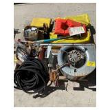 BLOWER MOTOR, LIFE JACKETS, HOSE, DOORLOCK