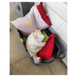 TOTE OF OUTDOOR PILLOWS