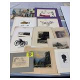 ASIAN FISH PRINT, SILHOUETTES, SCENIC PRINTS,