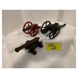 3 ANTIQUE METAL CANNONS
