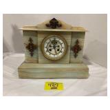 HEAVY ANTIQUE 1888 ONYX MANTLE CLOCK