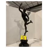 24' TALL ANTIQUE BRONZE SCULPTURE OF MERCURY OF