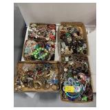 5 FLATS OF COSTUME JEWELRY
