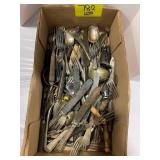 FLAT W/ SILVERPLATE, KITCHEN UTENCILS OF ALL
