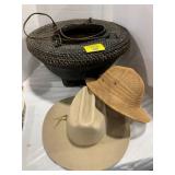 ANTIQUE SAFARI HAT, COWBOY HAT, ANTIQUE BLACK