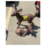 PAIR OF CONCRETE OUTDOOR DEER