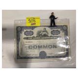 LIONEL STOCK CERTIFICATE, LEAD CONDUCTOR FIGURE