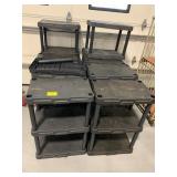 GROUP OF BLACK PLASTIC SHELVING