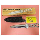 THUNDERBOLT KNIFE WITH 4.5' BLADE AND LEATHER