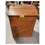 ANTIQUE ORANGE PAINTED WOODEN JERSEY COFFEE