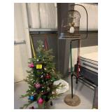 ORNATE ANTIQUE BIRD CAGE & STAND W/ BIRD