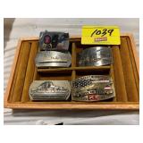 5 WAR SHIP THEMED BELT BUCKLES
