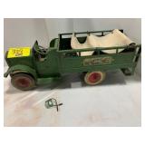 18' LONG ANTIQUE PRESSED STEEL KIDDIES METAL TOYS