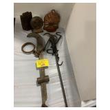 ANTIQUE COWBELL, BELLEVILLE BANK, PRIMITIVE METAL