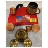 COPPER Dï¿½COR, SILVERPLATE, BRASS CANDLESTICK,