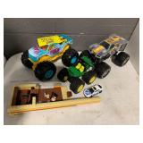 GROUP OF MONSTER TRUCKS & LEGO