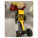 TONKA METAL CONCRETE MIXER, METAL ROAD GRATER TOY