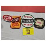 (4) PATCHES...PEVELY DAIRY, SCHLITZ, HEINEKEN,