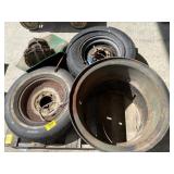 REPLACEMENT WHEELS & TIRES, LARGE METAL RIMS,