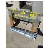 METAL LEGS, SMALL WOODEN SAWHORSES