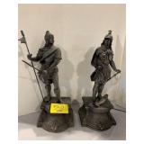 2 METAL KNIGHT FIGURES - ONE NEEDS ARM FIXED