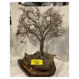 17' TALL MCM TWISTED WIRE TREE SCULPTURE