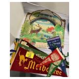 1950S DIECUT CALENDARS, GROUP OF ANTIQUE PENNANTS