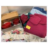 RED CONDIMENT SET, SHEETS & SOFT GOODS OF ALL